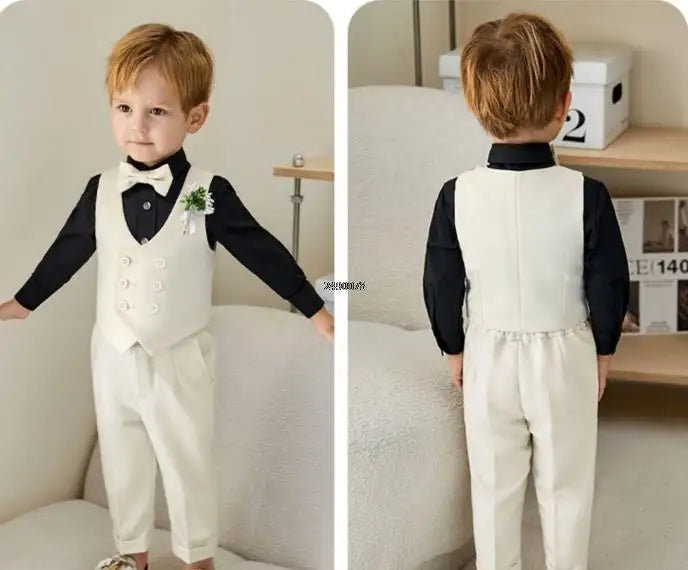 Baby Kids Photography Suit Newborn 1 Year Birthday Ceremony Costume Children'S Day Performance Suit Boys Formal Wedding Dress