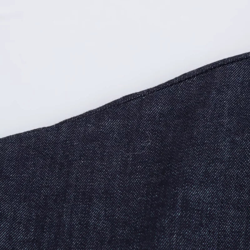 Spring New 1975 series denim MIDI dress with lapel side zipper fashion wrinkle waist slim elegant dress
