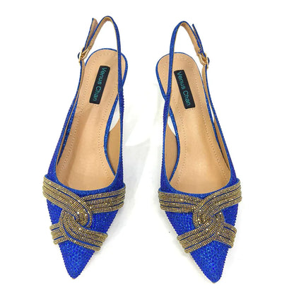 Temperament New Women's Shoes Wedding Shoes Ladies Dress Shoes Rhinestone Leather Italian Elegant Women Party Pumps