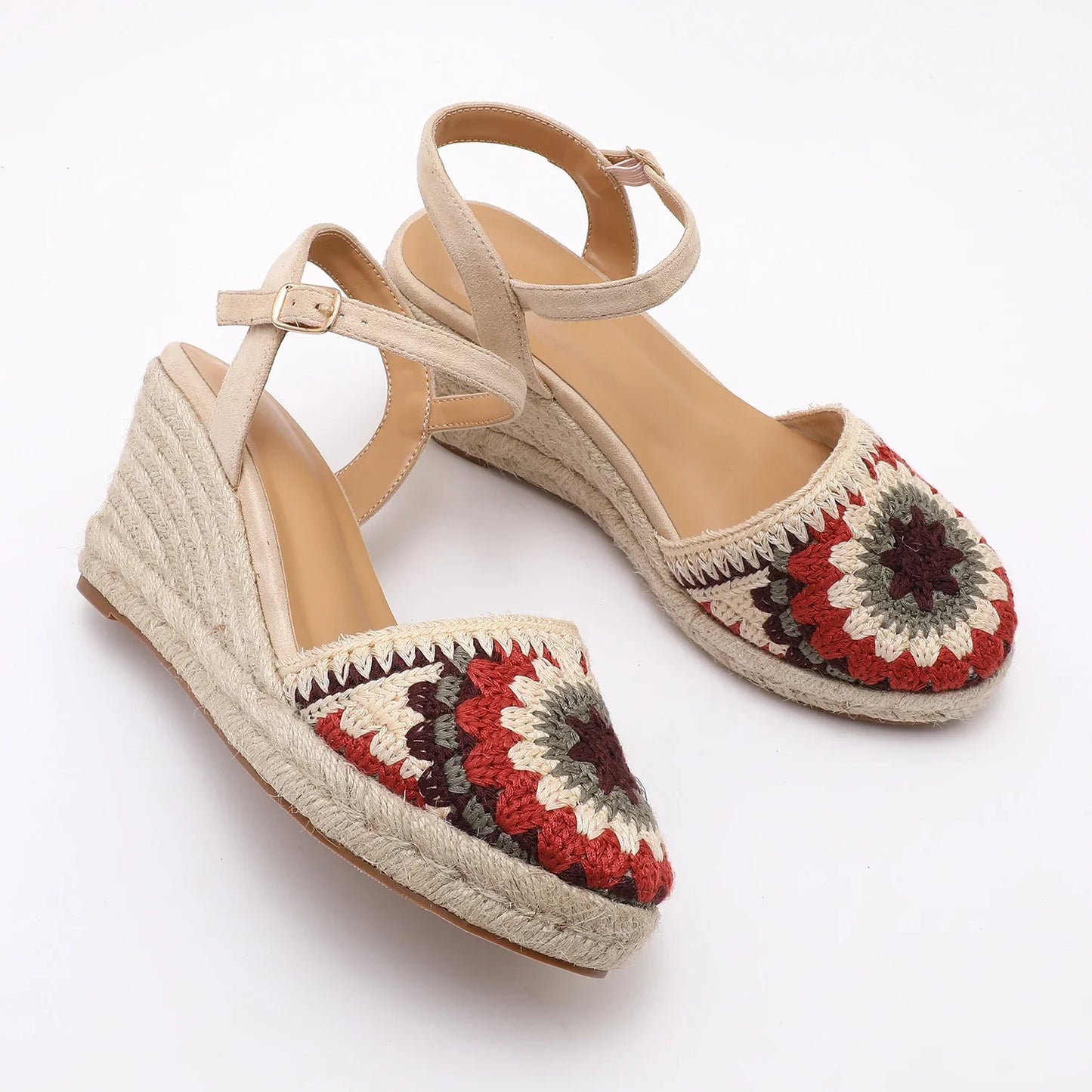 Women's Knitted Wedge Heel Sandals