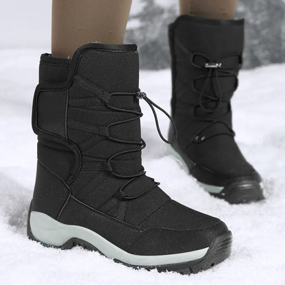 Men's Winter Shoes Waterproof Men's Boots Warm Plush Couple Snow Boots Outdoor Non-slip Hiking Boots Men Work Ankle Boots