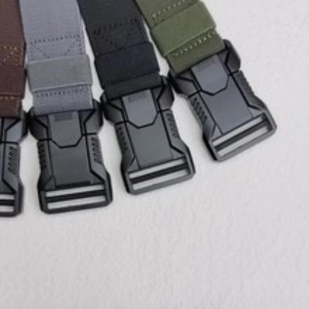 Tactical Belt Men's Elastic Webbing - Military Nylon Stretch Breathable Waistband for Outdoor Training Pants