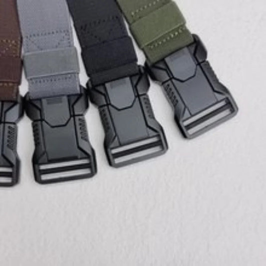 Tactical Belt Men's Elastic Webbing - Military Nylon Stretch Breathable Waistband for Outdoor Training Pants