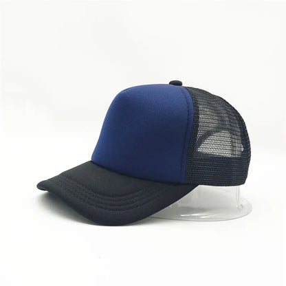 50 Color Unisex SummerTrucker Hat For Adult Net Baseball Cap Men Women Polyester Blank Mesh Adjustable Sun Hat Visor