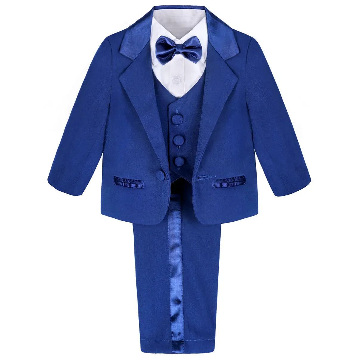 Baby Boy Baptism Outfit Infant White Christening Suit with Hat Toddler Wedding Birthday Party Clothing Long Sleeved Tuxedo 5PCS