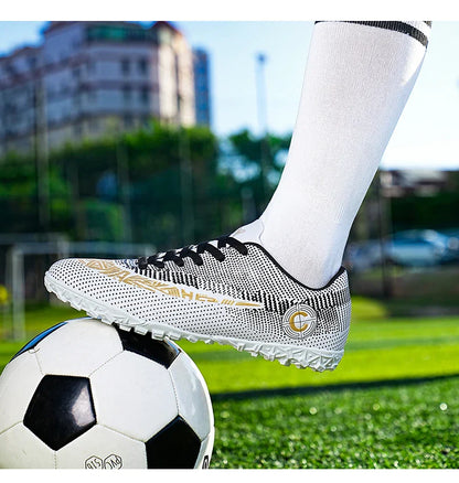 Large Size FG/TF High Quality Mens Soccer Shoes Non-Slip Turf Soccer Cleats for Kids Training Football Boots Chuteira Campo 48