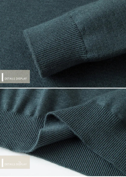 Fashion luxury knitted long sleeve polo shirt men's autumn new trend simple solid color soft skin friendly comfort lapel sweater