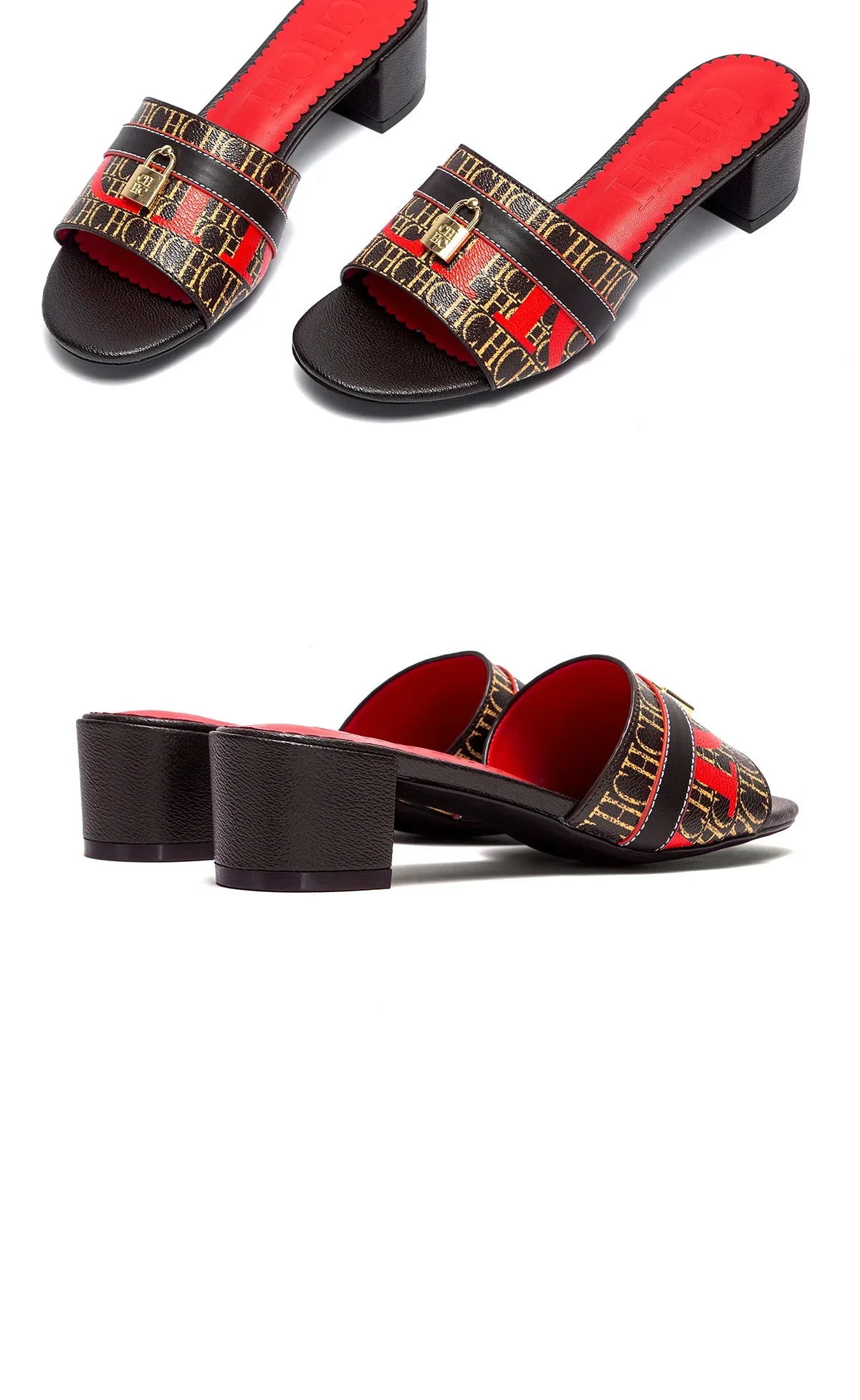 Woman's Heels Sandals Low Block Chunky Slide Sandals Slip on Comfortable Casual Pumps Shoes 5cm