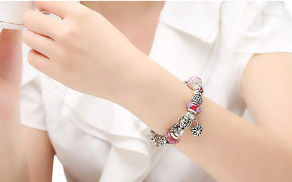 Queen Jewelry Charms Bracelet & Bangles With Queen Crown Beads Bracelet for Women PA1823