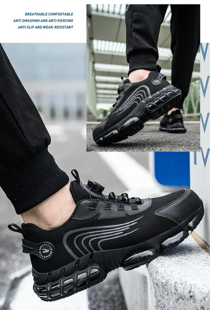 New Safety Boots Men Work Sneakers Indestructible Shoes Steel Toe Protective Boots Anti-smash Anti-puncture Work Tactical Boots