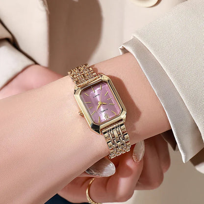 Stainless Steel Strap Watch Women Luxury Gift Quartz Wristwatch Student Fashion Simple Square Quartz Watches