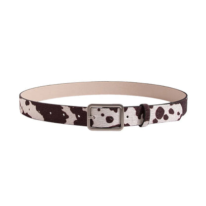 Japanese Style Square Buckle Women Belt with Shine Rhinestone PU Leather Gothic Waist Belts Leopard Punk Waistband