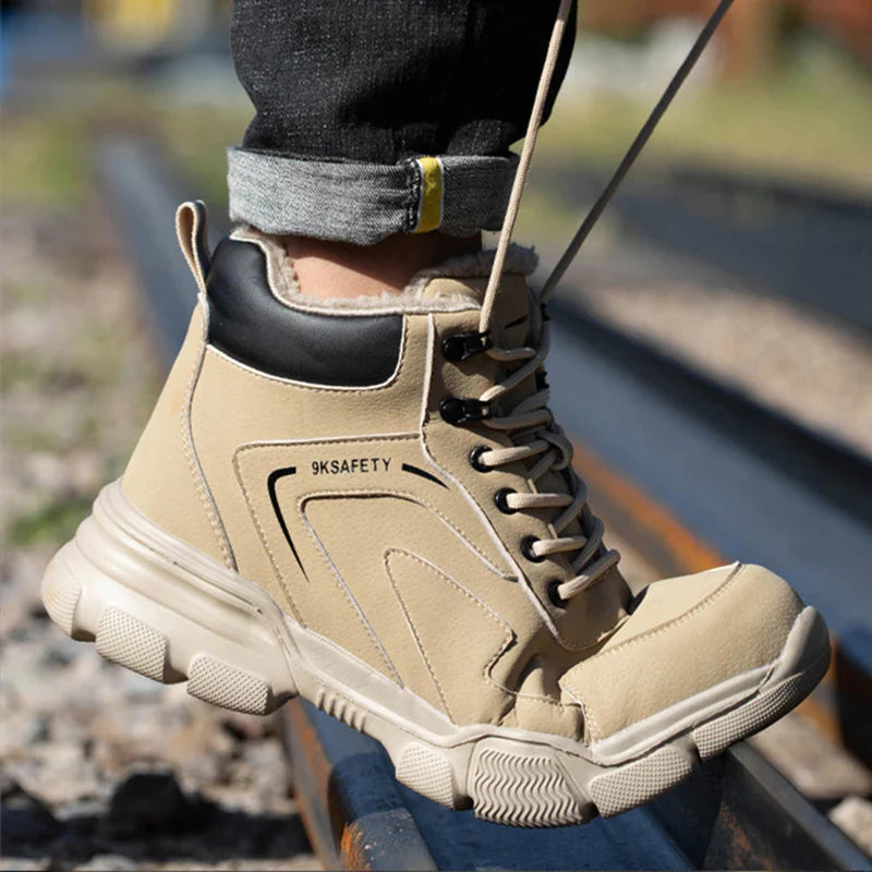 Waterproof Work Boots for Men Women Steel Toe Boots Lightweight Indestructible Slip Resistant Construction Safety Boots