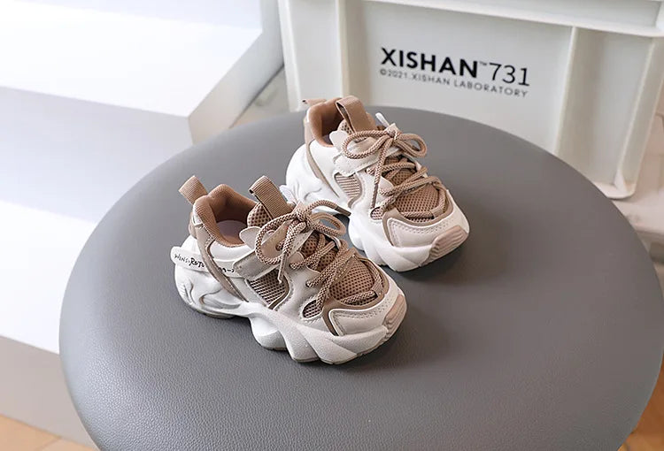 Sports Shoes for Children Baby Girls Shoes Kids Shoes Boys Chunky Sneakers Toddler Lace-up Casual Shoes Thick Bottom Sneakers