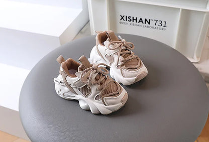 Sports Shoes for Children Baby Girls Shoes Kids Shoes Boys Chunky Sneakers Toddler Lace-up Casual Shoes Thick Bottom Sneakers