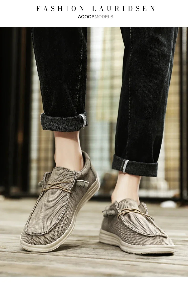 Sapatos de Lona Masculinos Casuais Slip On Alpargatas Homens Moccasins Mocassim Masculino Leve Respirável Tamanho Grande 50