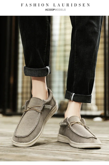 Sapatos de Lona Masculinos Casuais Slip On Alpargatas Homens Moccasins Mocassim Masculino Leve Respirável Tamanho Grande 50