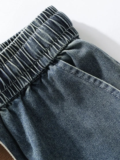 Summer Men's Straight Jeans Multi-Pockets Wide Leg Denim Cargo Pants 8XL 7XL 6XL Big Size Lightweight Baggy Solid Jeans Trousers