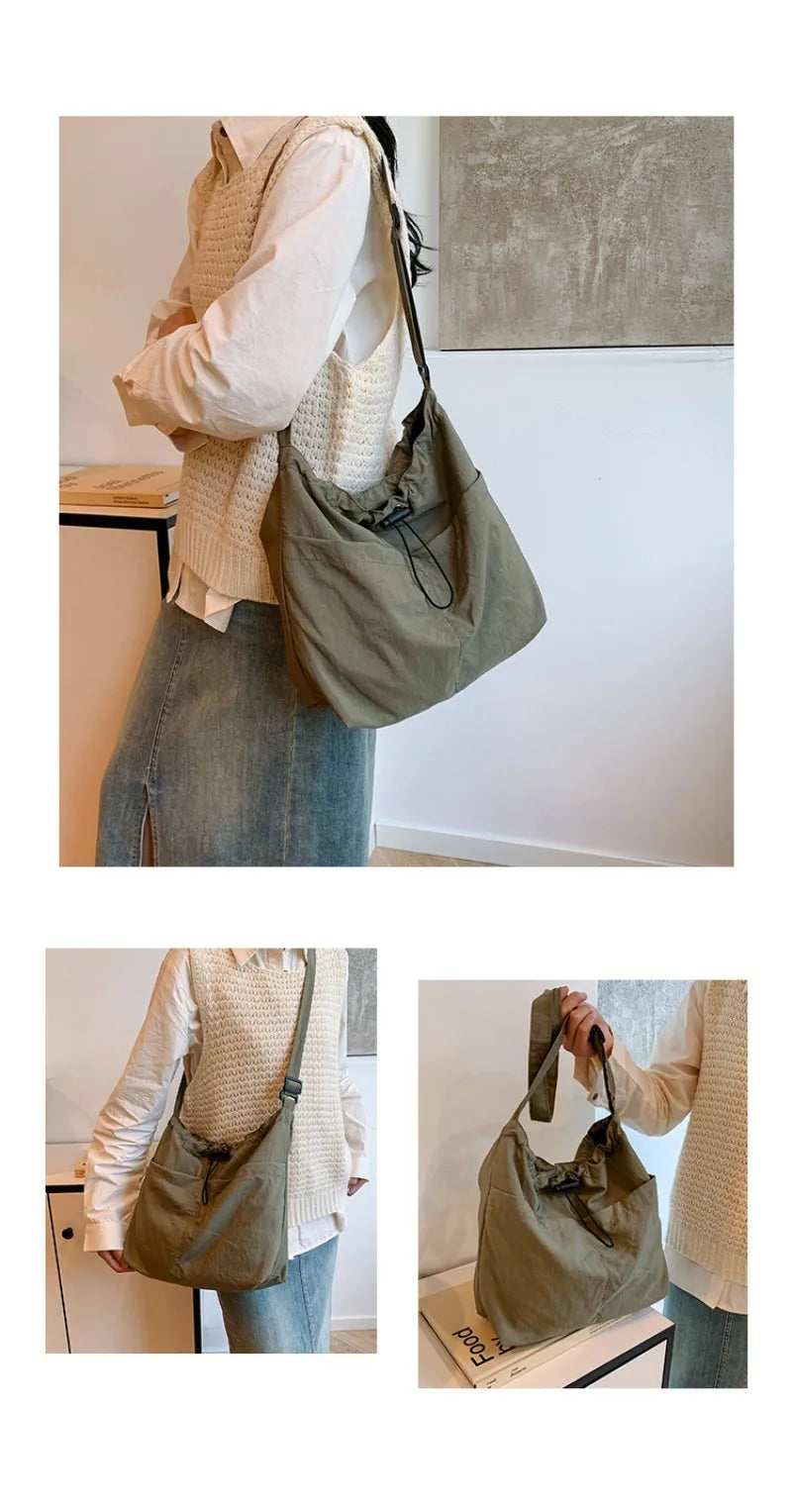 Large Capacity Versatile Shoulder Bag for Women's Summer Popular Lightweight Crossbody Bag Minimalist Tote Handbag