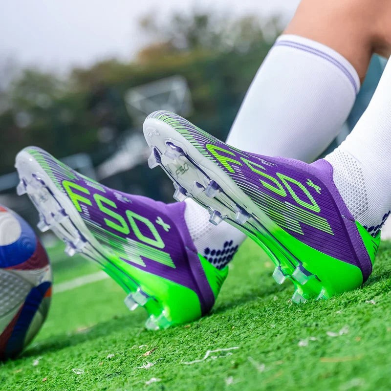 X2517 Slip-on F50 Mens Football Boots Boys FG/TF Training Studded Fast Soccer Cleats Pro Non Slip Football Shoes for Man 35-45
