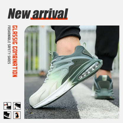Ultra light work shoes for men, with cushioning, anti impact, anti puncture, comfortable, breathable and safe shoes