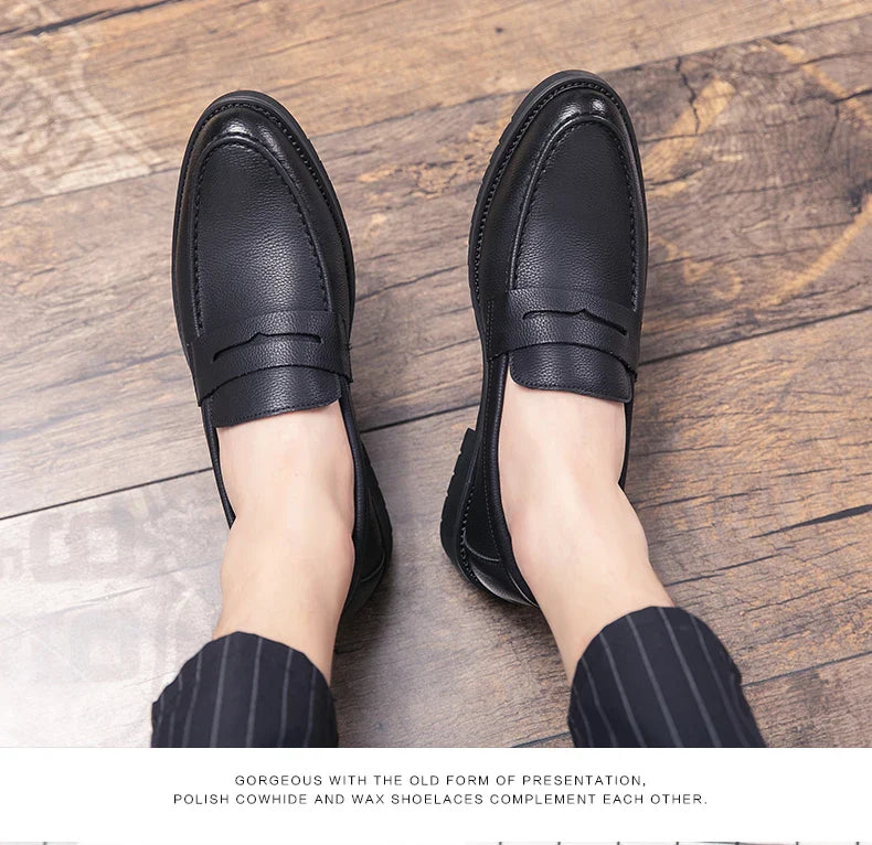 Classic Men's Dress Shoes Office Formal Leather Shoes High Quality Brogues Casual Business Shoes For Men Social Party Loafers