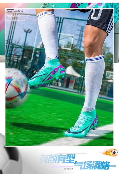 TF/FG Lightweight Ankle Football Boots Men's Football Shoes Outdoor Anti slip Grass Professional Training Tournament Sports Shoe
