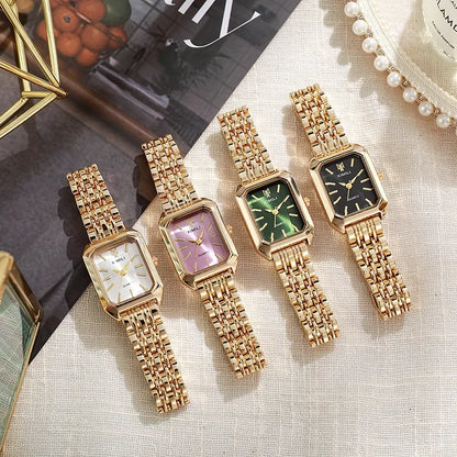 Stainless Steel Strap Watch Women Luxury Gift Quartz Wristwatch Student Fashion Simple Square Quartz Watches
