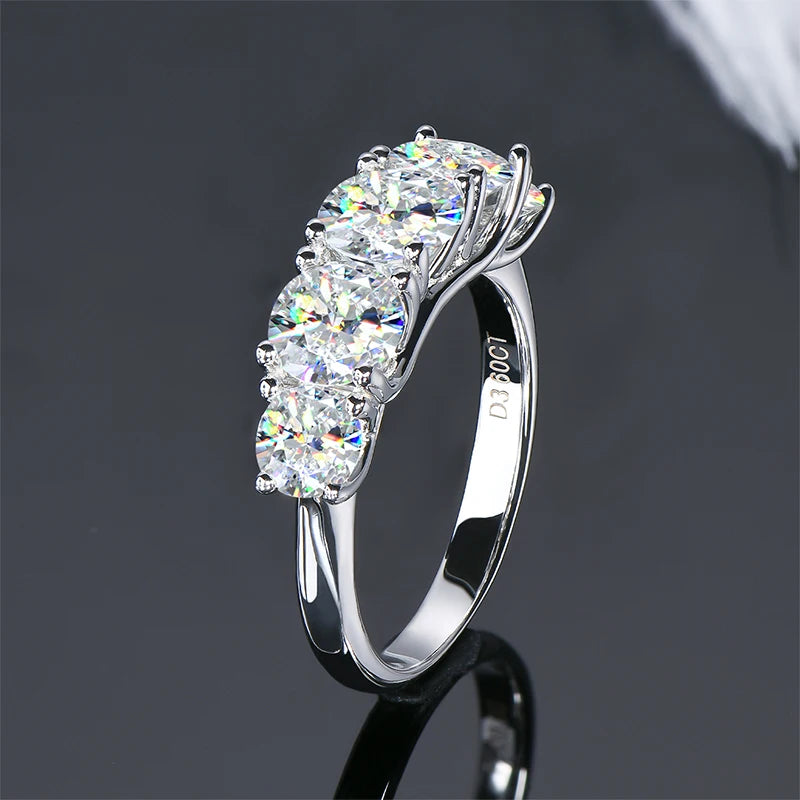 3.6ctw. D Moissanite Wedding Rings for Women 18k Gold Plated 925 Silver Promise Finger Jewelry Certified Lab Diamond Bands