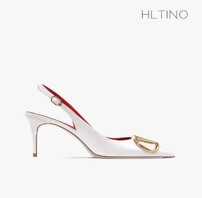 Fahion Slingback Black Comfortable Women Summer Shoes Very High Heel Sandals 2025 Trend for Wedding Party Dress