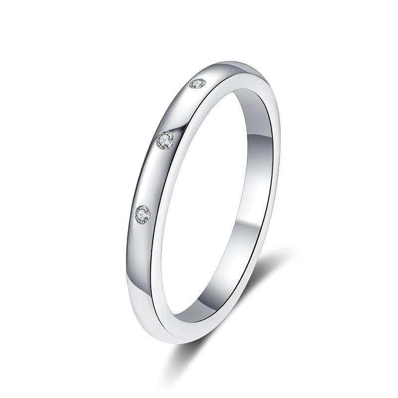Moissanite Ring for Women S925 Solid Silver with White Gold Plated Diamond Wedding Bridal Band Luxury Jewelry Gift