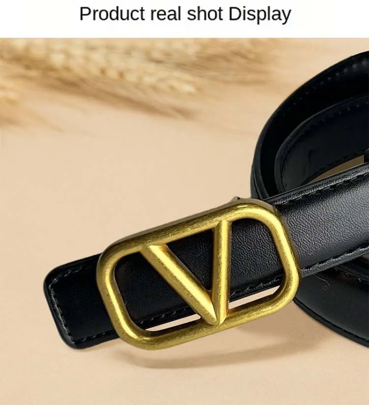 Classic ladies belt casual Joker ladies thin belt fashion personality with pants.