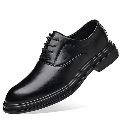 Men Dress Shoes Black Soft Leather Men Heighten Formal Shoes Casual Business Men Oxfords Suit Shoes