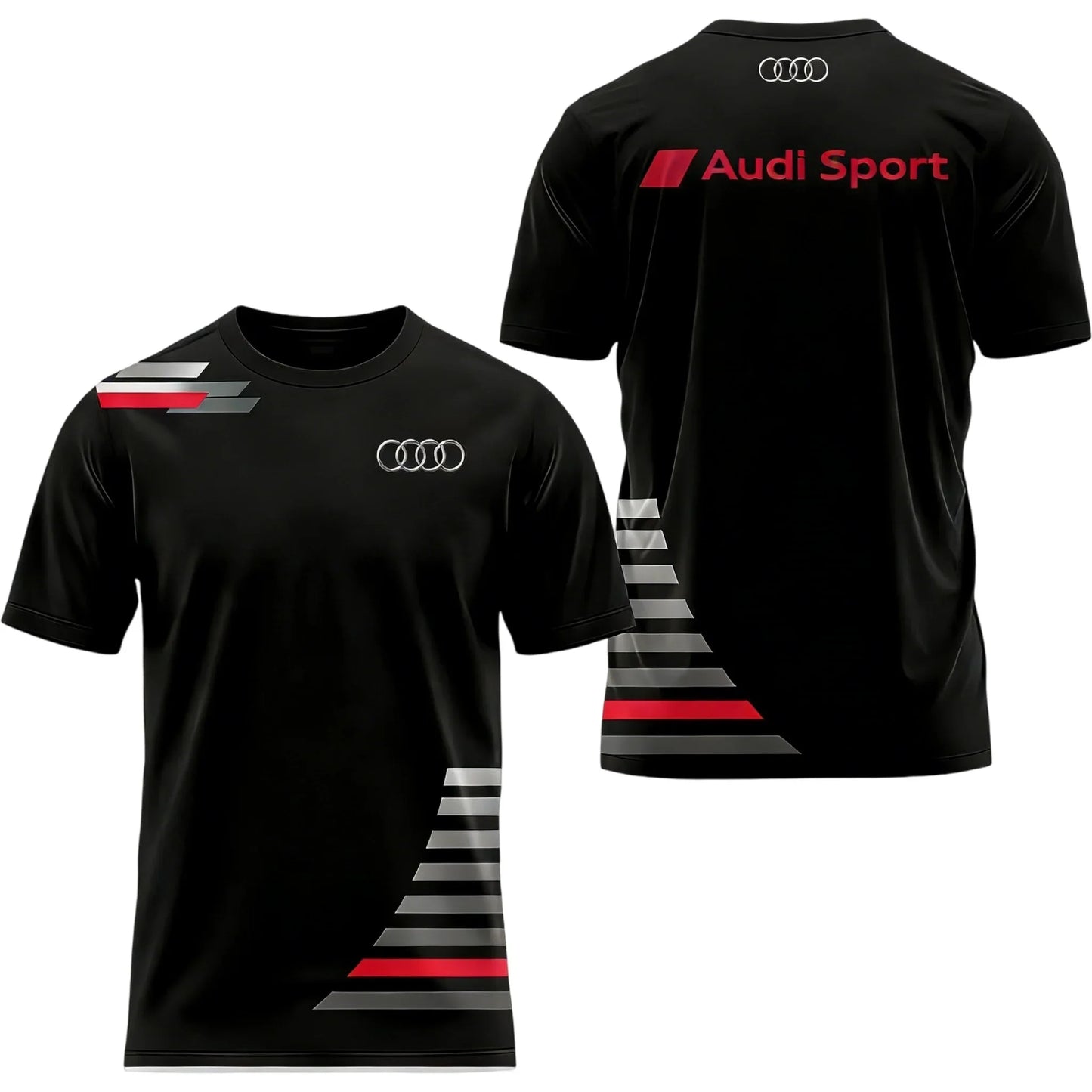Men's Summer 2026 Best-Selling Audi Logo 3D Printed T-Shirt Comfortable Moisture-Wicking Quick-Drying Short-Sleeved Trendy Top