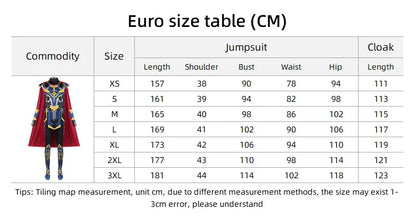 Thor Jane Cosplay Costume Adult Boys Girl Jumpsuit Halloween COS Bodysuit Carnival Party Outfits Cape for Men Women Boy Girl