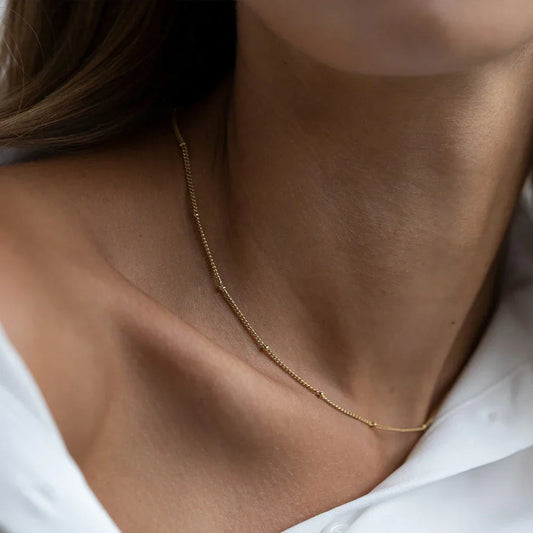 Gold Color Stainless Steel  Chain Choker Necklace Women Chain Necklace Sets for Women gift