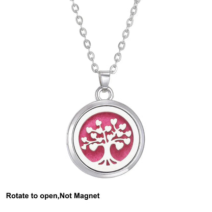 New Tree Of Life Aromatherapy Necklace Stainless Steel Essential Oil Diffuser Amulet Perfume Locket Pendant Women Jewelry Gift