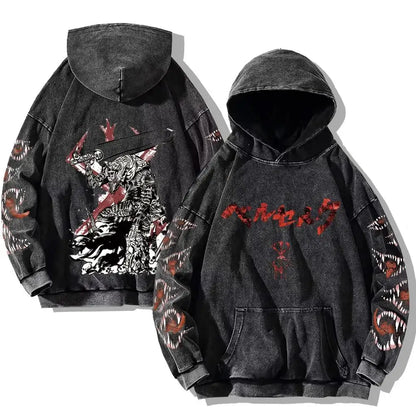 Anime Clothing Guts Cool Graphic Print Hooded Men Women Oversized Hoodies Cooton Casual Sweatshirt Harajuku Streetwear