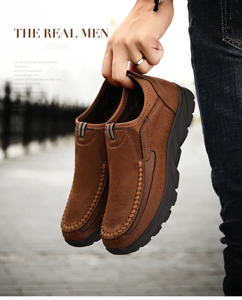 Sapatos Casuais Masculinos Respiráveis Mocassins Tênis Moda Confortável Plano Feito à Mão Retrô Lazer Mocassins Sapatos Masculinos