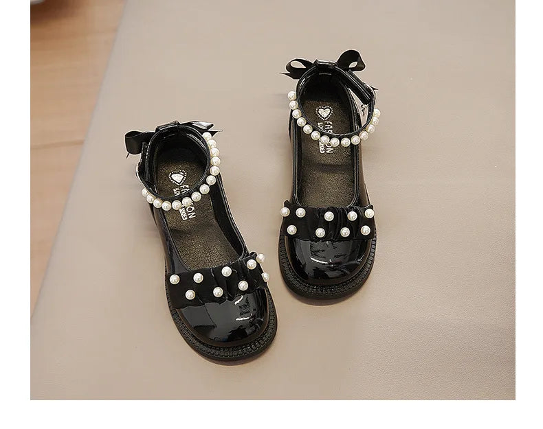 Girl's Mary Janes Organza Beautiful Sweet Children Princess Shoes Three Colors Cover Toe Ankle Strap 26-36 Kids Autumn Shoes