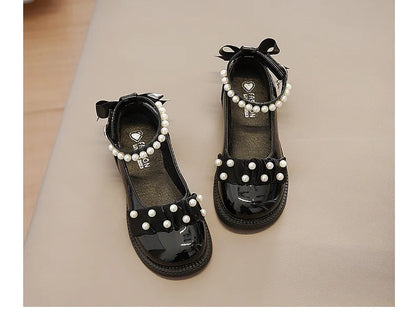 Girl's Mary Janes Organza Beautiful Sweet Children Princess Shoes Three Colors Cover Toe Ankle Strap 26-36 Kids Autumn Shoes