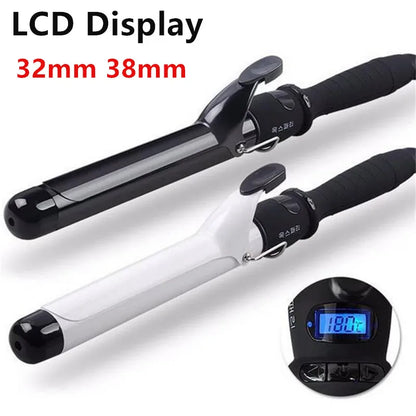 Professional 32mm 38mm LCD Display Hair Curler Adjustment Temperature Hair Curl Irons Curling Wand Roller Hair Styling Tools