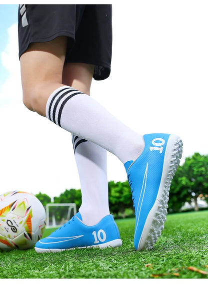 Low Top Soccer Cleats Men Football Boots TF AG Boys Turf Indoor Training Shoes Breathable Lightweight Comfortable Sport Sneakers