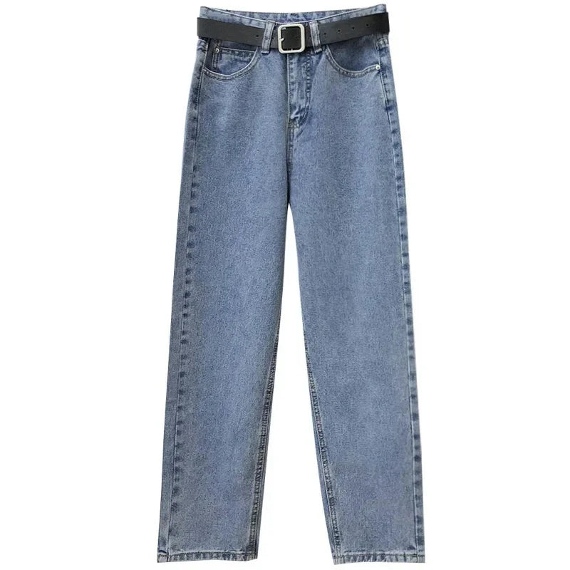 High Waist Harlan Denim Jeans Straight Leg Loose Fit