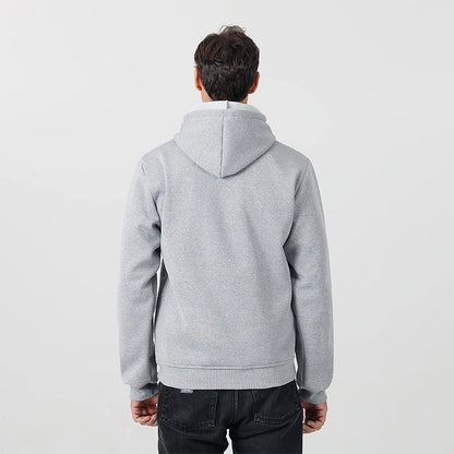 New Intelligent USB Heating Hoodie for Men Women Winter 7 Areas Coral Fleece Hooded Heated Clothes Outdoor Thermal Sportswear