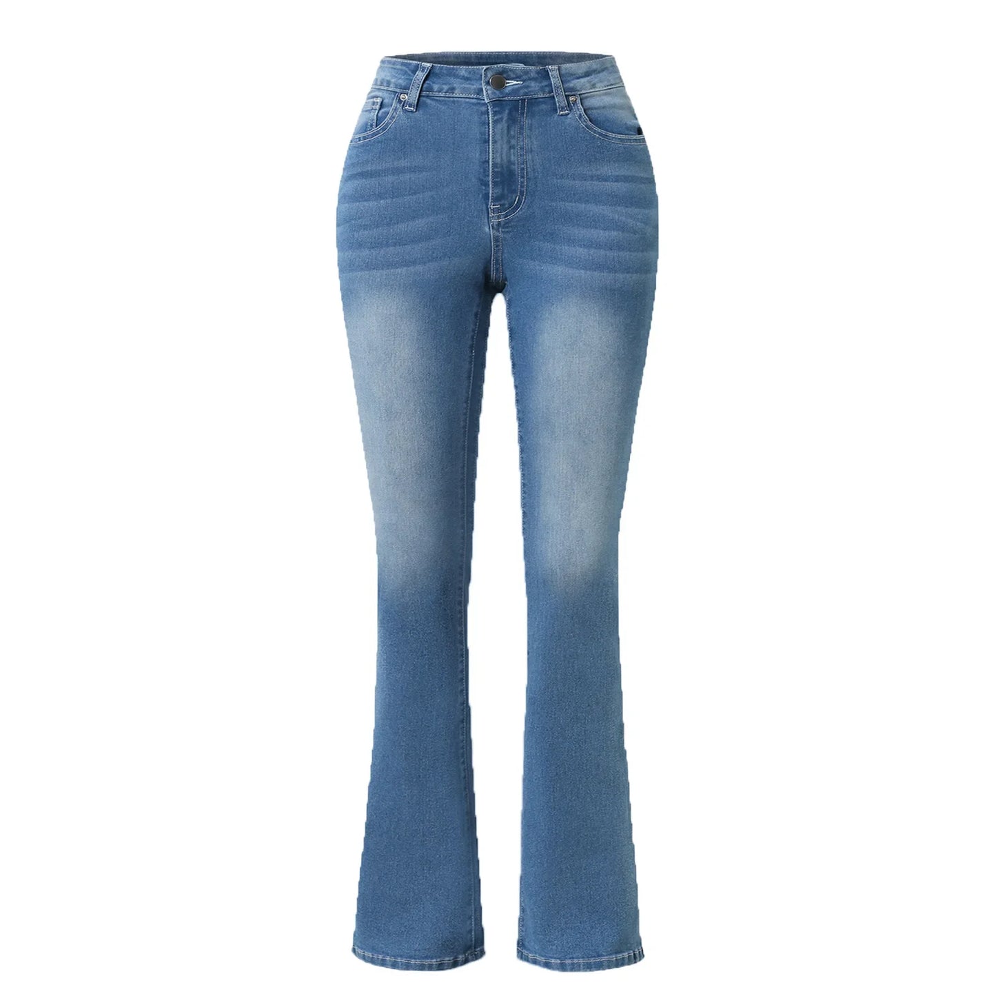 Women's Stretch Boot Cut Jeans Fashion Slim Fit Hip-Lifting Denim Flared Pants