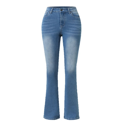 Women's Stretch Boot Cut Jeans Fashion Slim Fit Hip-Lifting Denim Flared Pants