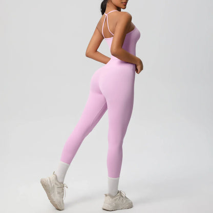 Halter Yoga Top Set Fitness Gym Suit Training Sleeveless Sport Gym Tops Crossover Back Sports Underwear  Tummy Control Slimming