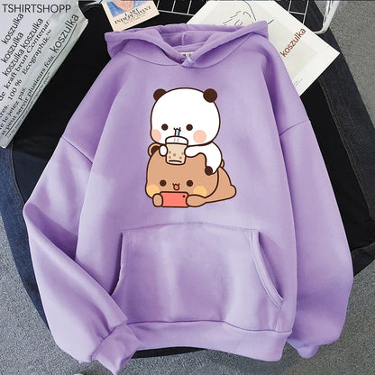 Print Women Hoodie Kawaii Female Sweatshirt Harajuku Loose Long Sleeve Plus Size Clothes Tops