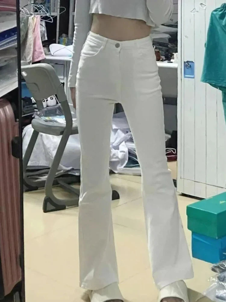 Slim Skinny Jeans Women Denim Pants Vintage White Tight Trousers